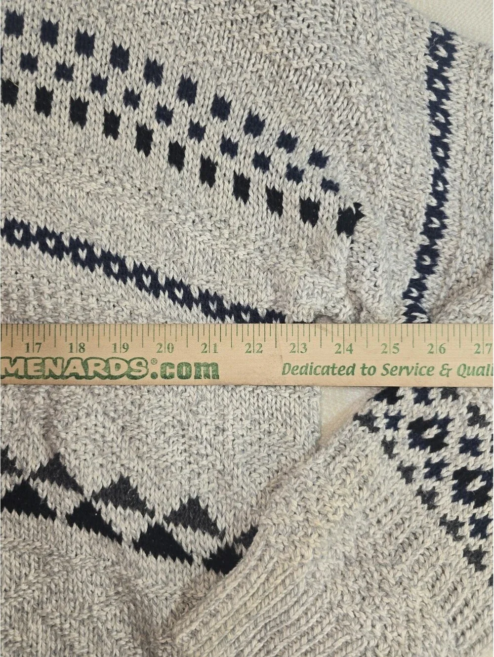 Vintage Peconic Bay Traders Cotton Knit Sweater XL Fair Isle Geometric USA Made